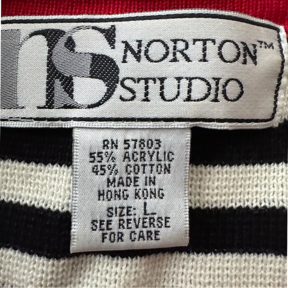 VTG Norton Studio Nautical Button Front Cardigan Long Sleeve Size Large - Picture 6 of 8